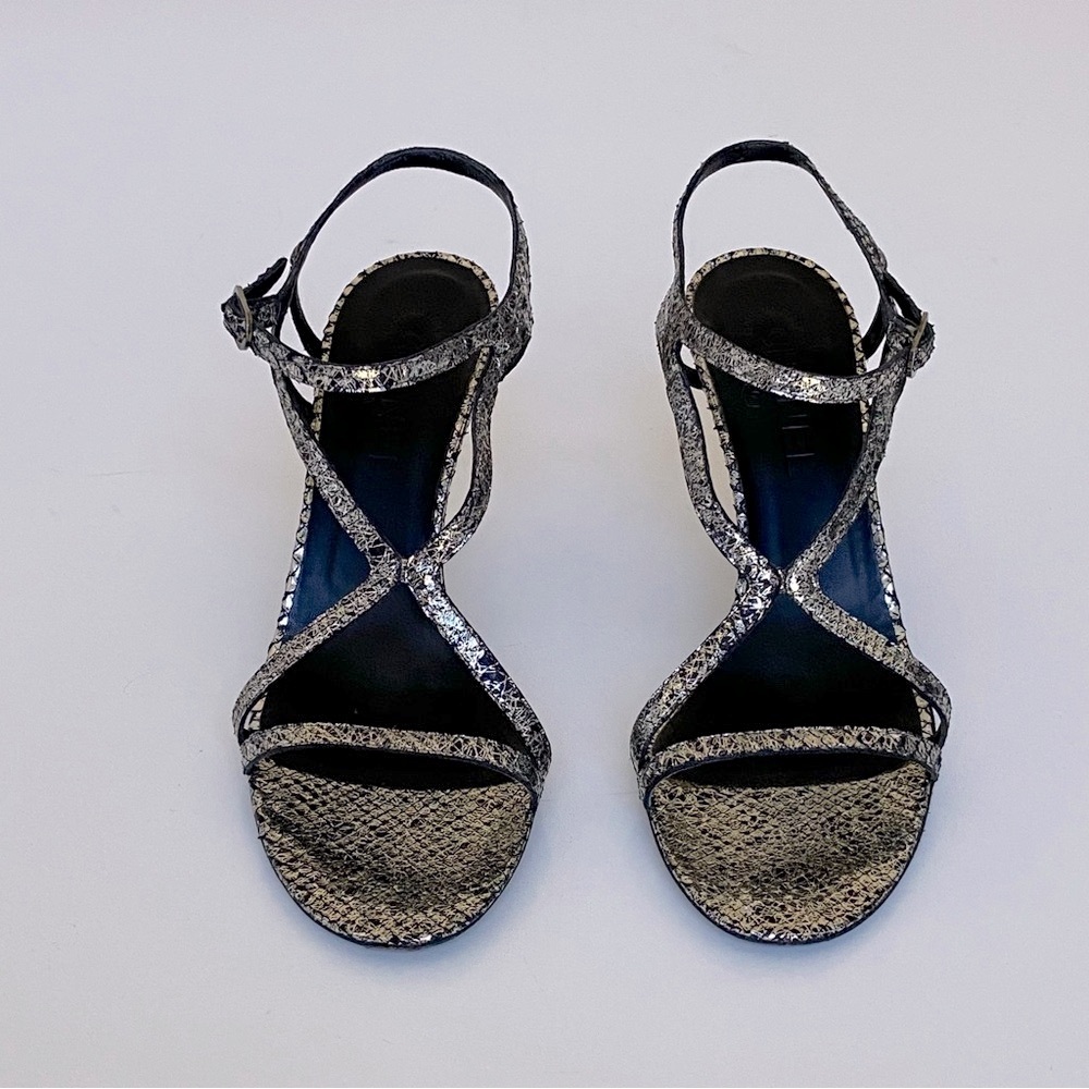 Chanel Metallic Python Sandals - image 1